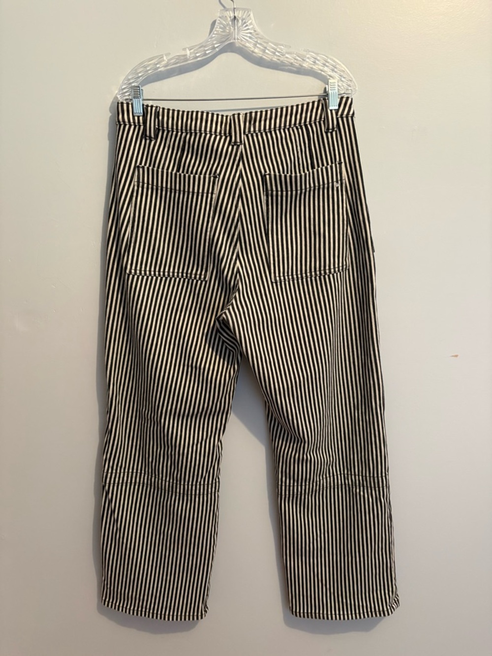 Mica Denim Size 31 Straight Leg Striped Breck Black Gray Jeans Super High Rise - Picture 8 of 16